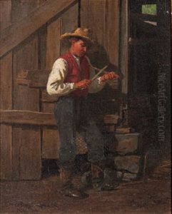 Whittling Gentleman by Enoch Wood Perry