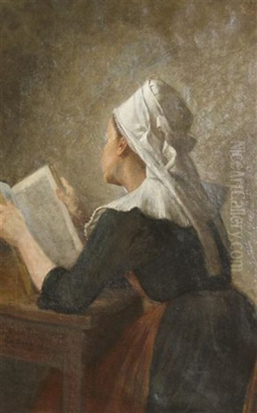 Breton Woman Reading - view 1