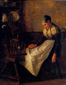 Asleep At The Spinning Wheel by Enoch Wood Perry