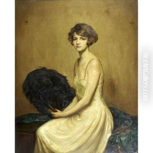 Portrait Of A Woman In A White Dress by Roland Hinton Perry