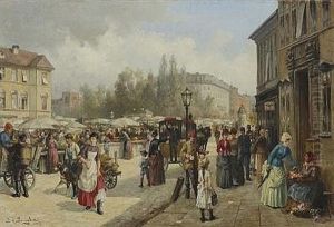 Am Wiener Naschmarkt by Franz Von Persoglia