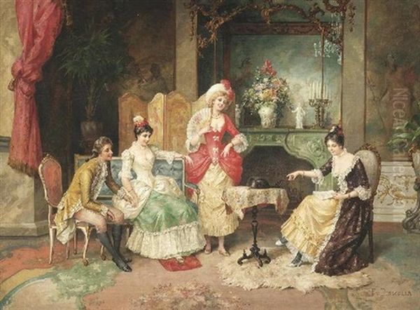 Die Musikstunde. Junge Damen Am Hofe Im Salon - view 1