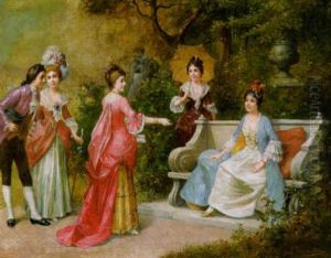 Glante Gesellschaft Im Park by Franz Von Persoglia