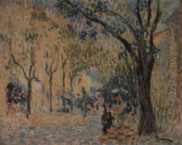Paris, Boulevard Des Batignolles, L'allee Ombragee - view 1
