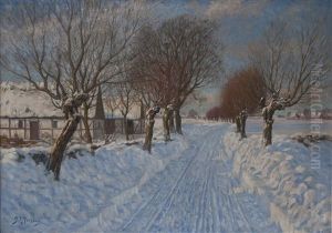 Skanskt Landskap I Vinterskrud by Peter Adolf Persson