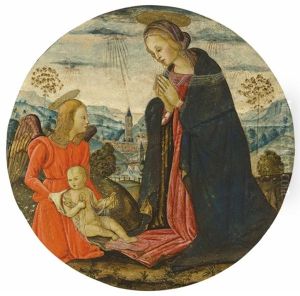 Madonna And Child With An Angel by Pietro Vannucci Perugino