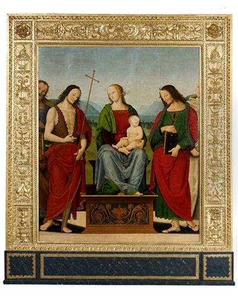 La Vierge A L'enfant Entouree De Saint Jean-baptiste, Saint Jean L'evangeliste Et Saint Bruno - view 1