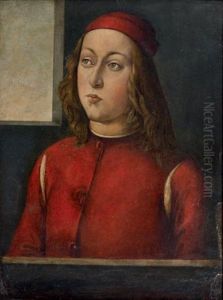 Portrait De Jeune Homme En Habit Renaissance Dans L'embrasure D'une Fenetre
