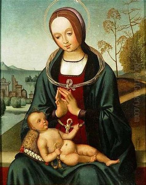 Maria Mit Kind Vor Vor Einer Weiten Kustenlandschaft - view 1