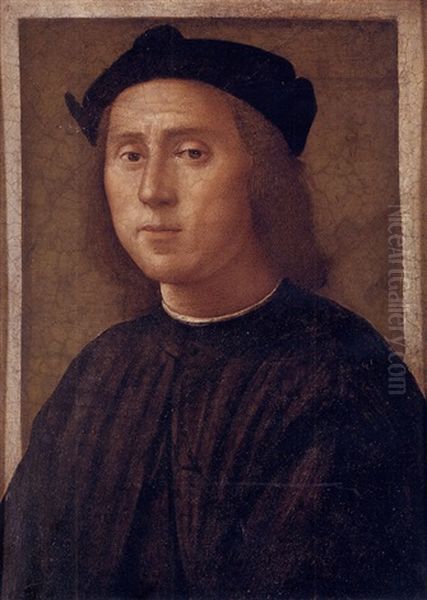 Portrait Of A Man In A Black Coat And Black Cap - view 1