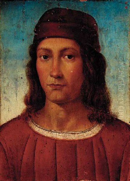 Portrait Of A Young Man In A Red Tunic And Pillbox Hat - view 1