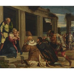 The Adoration Of The Three Kings by Baldassare Peruzzi