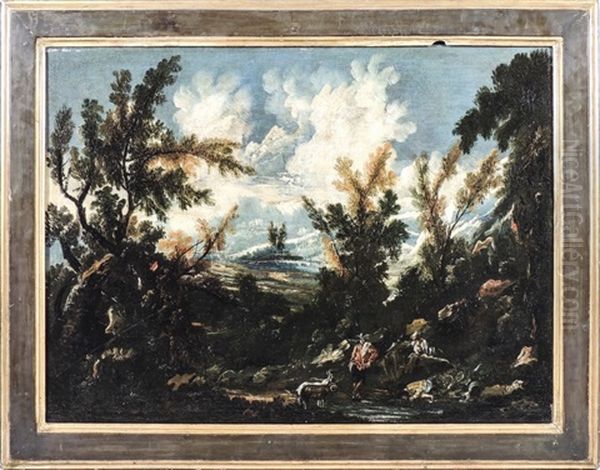 Paesaggio Fluviale Con Figure - River Landscape With Figures - view 1