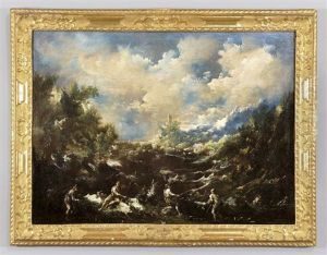 Paesaggio Costiero Con Pescatori by Antonio Francesco Peruzzini