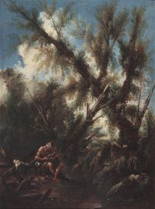 Der Heilige Hieronymus In Einer Bewaldeten Landschaft; Der Heilige Franziskus In Einer Bewaldeten Landschaft (2 Works) by Antonio Francesco Peruzzini