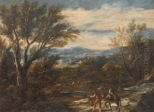 Extensive Landscape With Figures By A River Extensive Landscape With Figures By A River