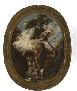Gebirgslandschaften (pair) by Antonio Francesco Peruzzini