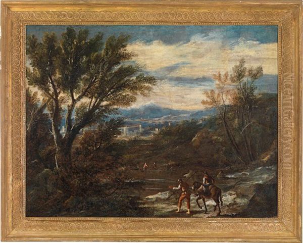 Eine Wilde Landschaft Mit Einer Stadt Im Hintergrund - view 1