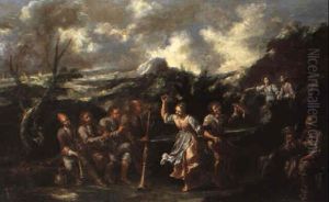 Paesaggio Con Sonatori E Coppia Che Danza