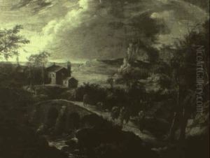 Rivage Mediterraneen A La Cascade by Antonio Francesco Peruzzini