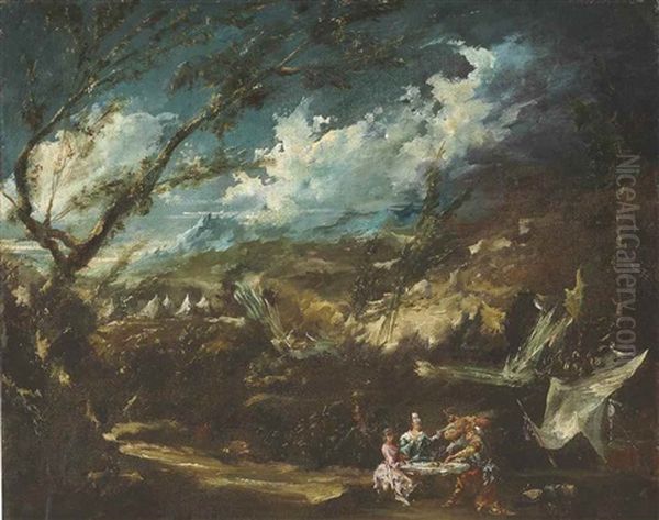 A River Landscape With Elegant Company - view 1
