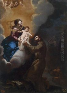 Die Muttergottes Erscheint Dem Heiligen Franziskus by Girolamo Pesci