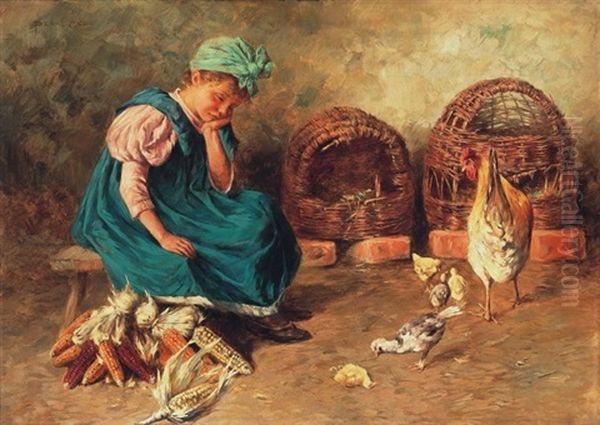 Kislany Csibekkel - Girl With Chicks - view 1
