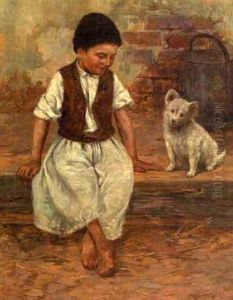 Young Boy With His Puppy