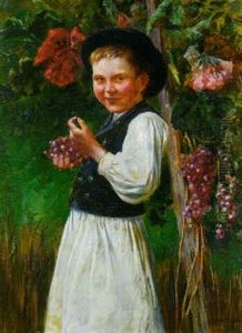 A Young Boy In A Vineyard by Geza Peske