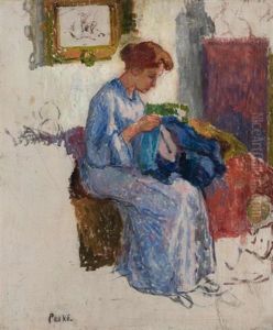 Jeune Femme Cousant