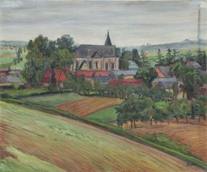 Landscape With Church by Jean Misceslas Peske
