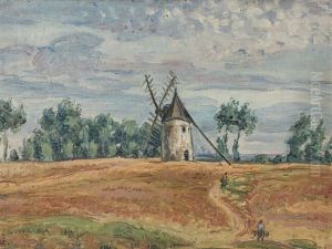 Landscape With Windmill by Jean Misceslas Peske