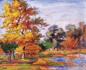 Autumn Trees In Landscape by Jean Misceslas Peske