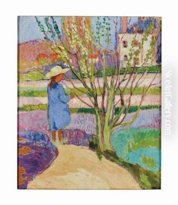 Fillette Au Jardin by Jean Misceslas Peske