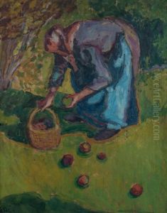 La Ramasseuse De Pommes by Jean Misceslas Peske