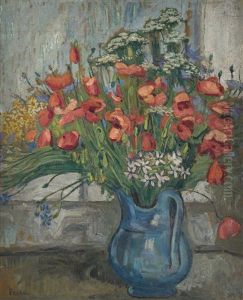 Poppies In A Blue Jug Poppies In A Blue Jug