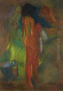 Nu Au Bain by Jean Misceslas Peske