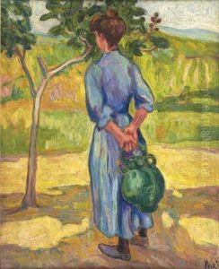 Femme A La Cruche (environs De Collioures)