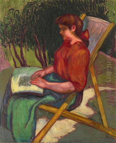 Young Girl Reading - view 1