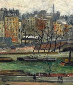 La Seine Et Les Quais A Paris by Jean Misceslas Peske