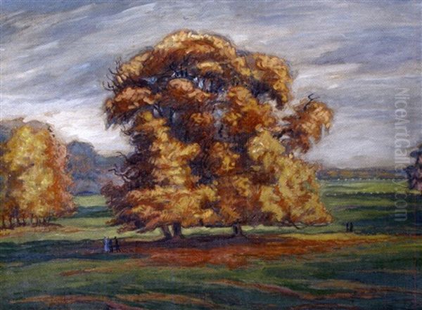 Le Parc D'allonville Pres D'amiens by Jean Misceslas Peske