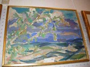 Sven Blomberg, Olja, Landskap, 45x60 by Sven Boberg