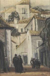 Rue De Village Animee by Vladimir Boberman