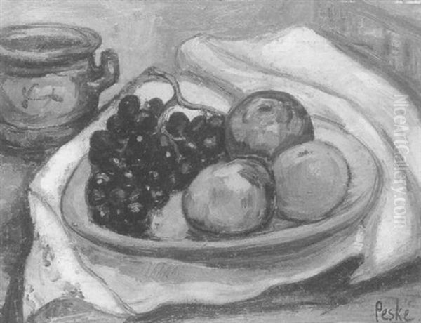 Nature Morte Aux Raisins Et Aux Pommes - view 1