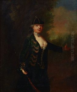 Portrait Of An Unknown Lady In Hunting Dress by Antoine Pesne