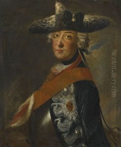 Portrait Of Frederick The Great Of Prussia (1712-1786), Half-length, Wearing The Order Of The Black Eagle by Antoine Pesne