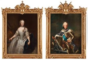 King Adolf Fredrik (1710-1771) & Queen Lovisa Ulrika (1720-1782) (2 Works) by Antoine Pesne
