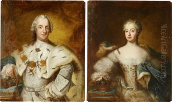 Portratt - Konung Adolf Fredrik (+ Drottning Lovisa Ulrika; Pair) - view 1