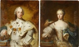 Portratt - Konung Adolf Fredrik (+ Drottning Lovisa Ulrika; Pair) by Antoine Pesne