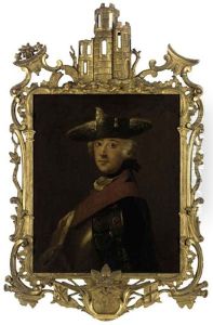 Portrait Of Emperor Frederick The Great Of Prussia Wearing A Prussian Order, In A Silver-embroidered Tricorn And Ermine-lined Mantle